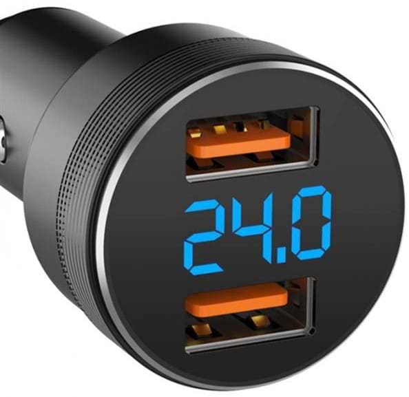 Фото - Автомобільний зарядний пристрій SkyDolphin SZ05 Aluminium Double QC3.0 (2USB, 3.1A) Black (AZP-000084)