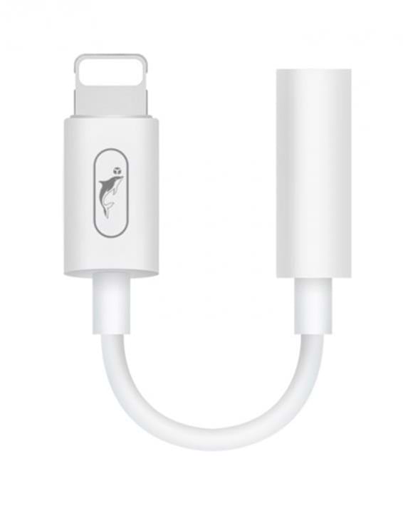 Перехідник аудіо SkyDolphin AU02 Lightning - 3.5mm White (ADPT-00017)