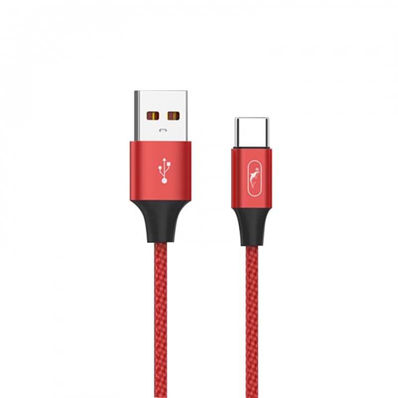 Кабель SkyDolphin S55T Neylon USB Type-C 1 м Red (USB-000437)