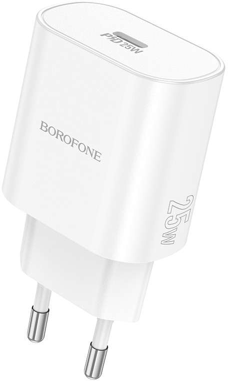 Сетевое зарядное устройство BOROFONE BA82A Platinum single port PD25W charger EU White (6941991112256)