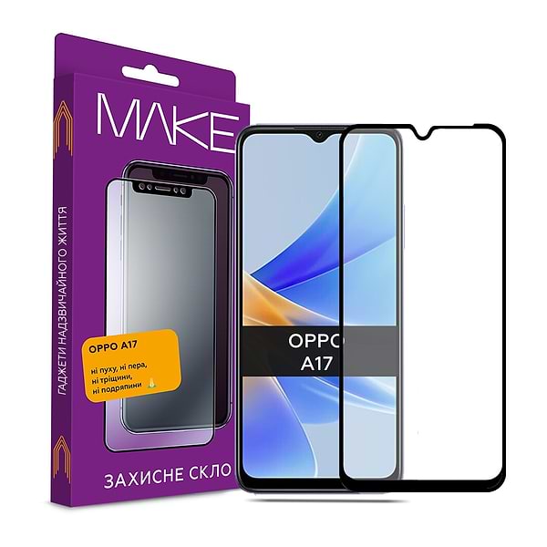 Фото - Захисне скло для смартфону MAKE Full Cover Full Glue Oppo A17 (MGF-OPA17)