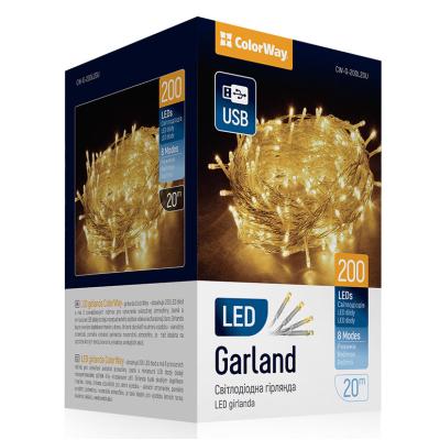 Гирлянда линейная Colorway LED 50 5м теплый цвет USB (CW-G-50L5U) - Фото 1