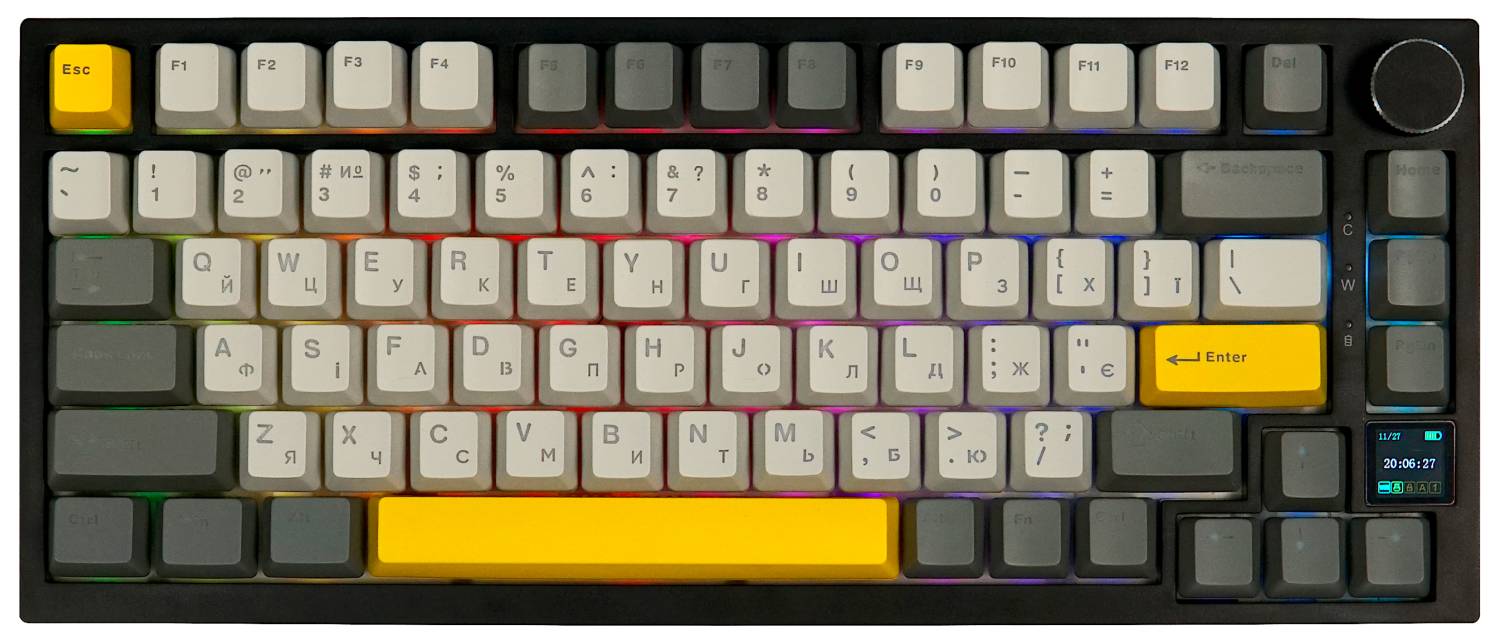 Клавіатура бездротова ігрова EPOMAKER AK820 Pro Gift Switch Hot-Swap Black (AK820-PRO-B-G) - Фото 1