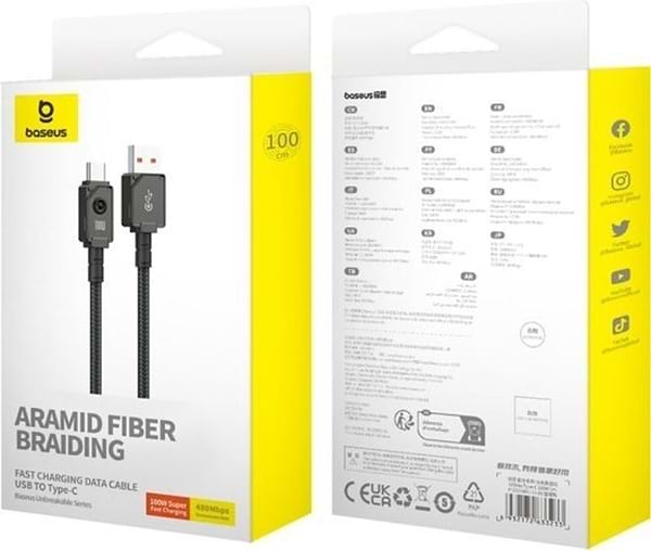 Фото - Кабель синхронизации данных Baseus Unbreakable Series Fast Charging USB to Type-C 100W 1m (P10355801111-00)