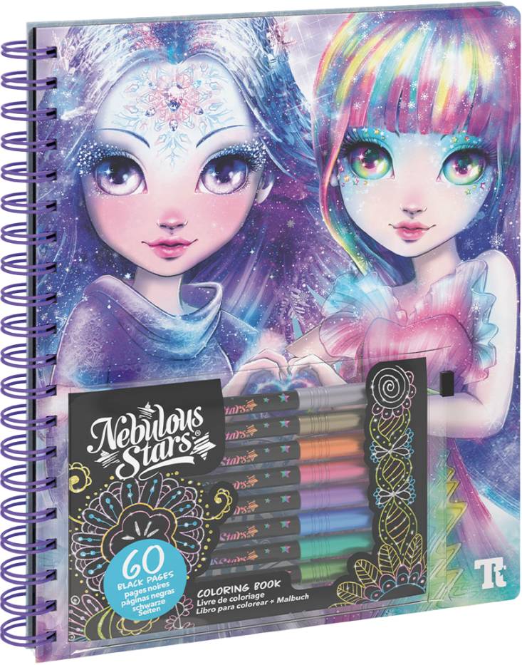 Набір для паперової творчості Nebulous Stars Розмальовка Айседора чорні листи (11136)