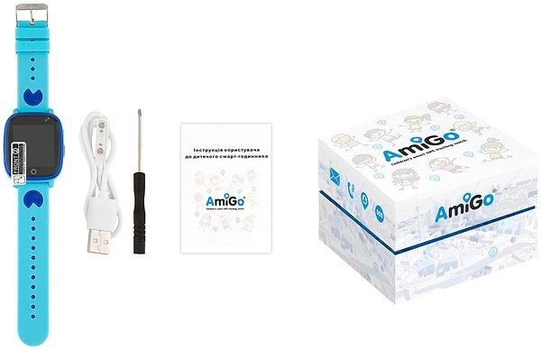 Фото - Детские часы AmiGo GO001 Swimming Camera+LED Blue