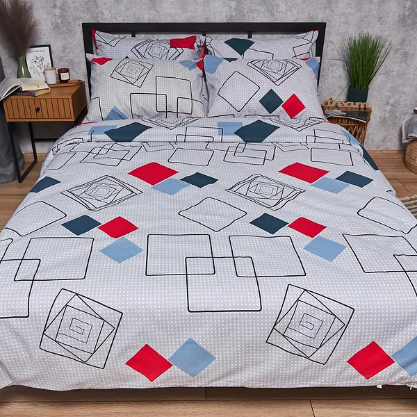 Фото - Комплект постільної білизни Moon&Star прост. 220х240 + 2 нав. 70х70 Бязь Gold Люкс Urban Grid (MS-880000455)