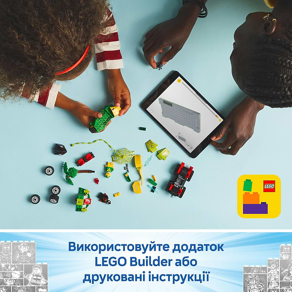 Фото - Конструктор LEGO Spidey Перегони на електромобілях з динозаврами (11198)