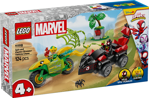 Фото - Конструктор LEGO Spidey Перегони на електромобілях з динозаврами (11198)