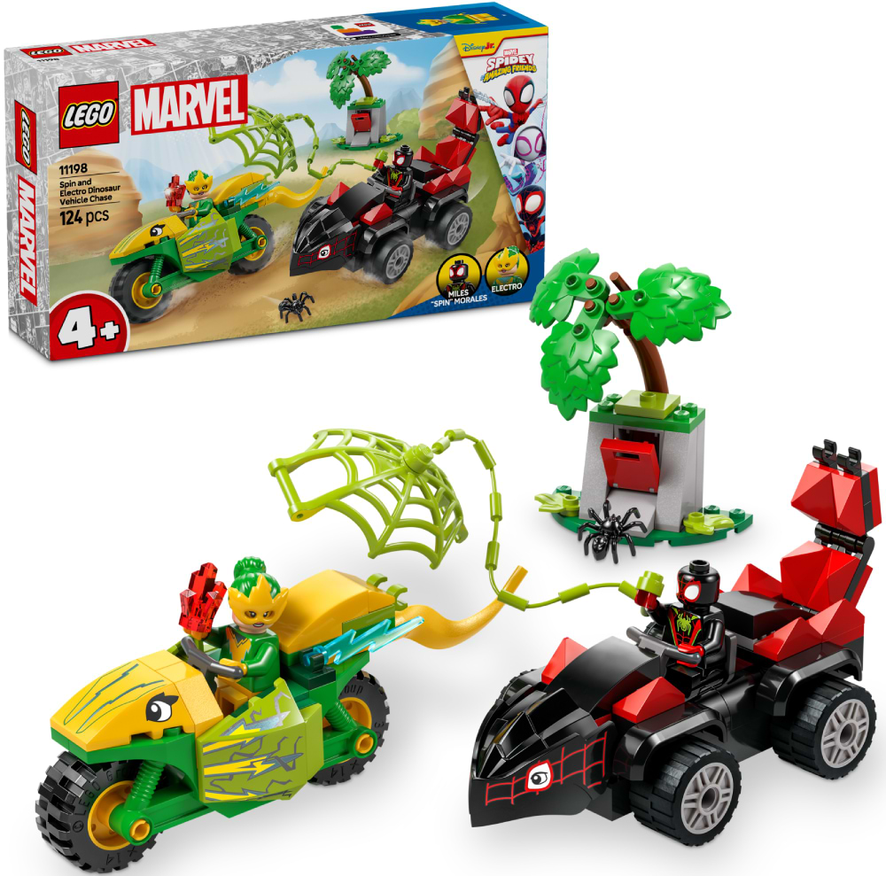 Конструктор LEGO Spidey Гонки на электромобилях с динозаврами (11198) - Фото 1
