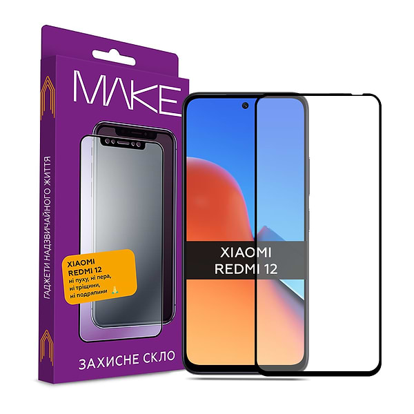 Фото - Захисне скло для смартфону MAKE Full Cover Xiaomi Redmi 12 (MGF-XR12)