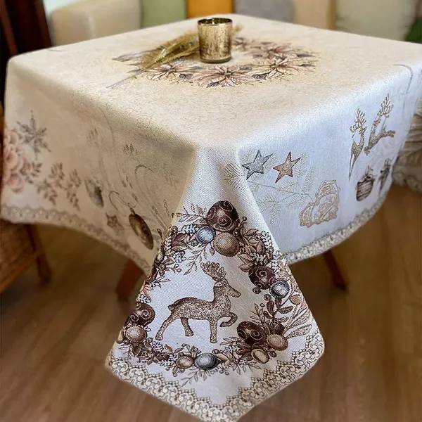 Фото - Скатертина прямокутна Прованс 95х100 Золоті свята (016178)