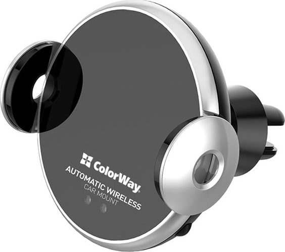 Автодержатель с беспроводной зарядкой Colorway AutoSense Car Wireless Charger 2 15W Black (CW-CHAW036Q-BK) - Фото 1