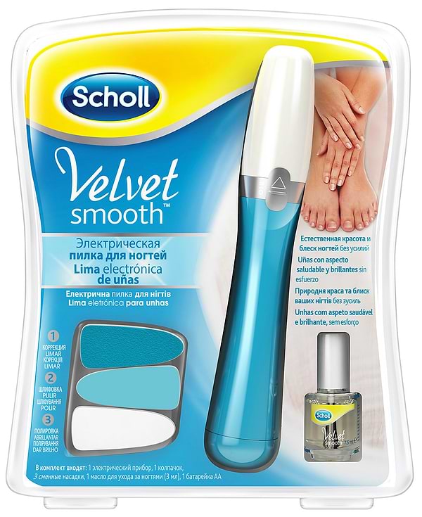 Фото - Электрическая роликовая пилка SCHOLL Электрическая пилка д/ногтей Velvet Smooth+сменные насадки+масло Фото - Электрическая роликовая пилка SCHOLL Электрическая пилка д/ногтей Velvet Smooth+сменные насадки+масло