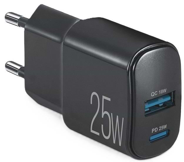 Мережевий зарядний пристрій Brevia ePower PD25W USB-C+USB-A (45025CAB)