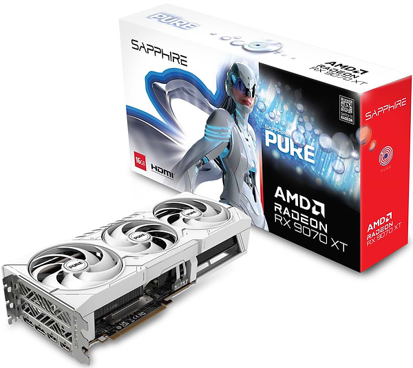 Фото - Видеокарта Sapphire Radeon RX 9070 XT 16GB GDDR6 PURE GAMING OC (11348-02-20G)