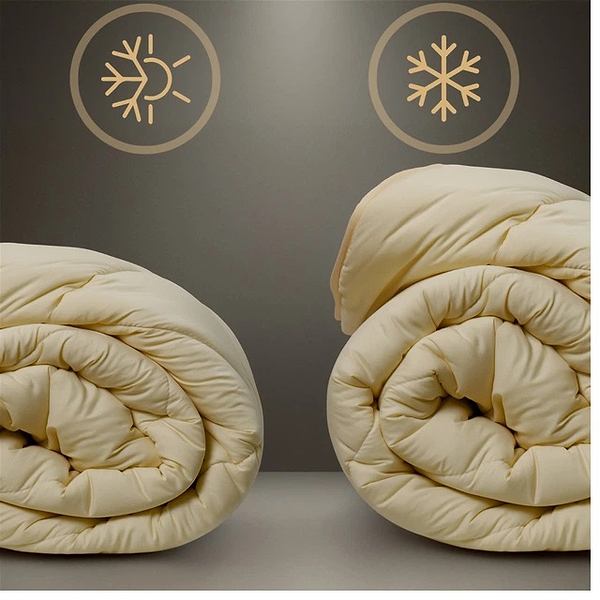 Фото - Ковдра всесезонна двоспальна євро MirSon Шовкові №1647 Eco Light Krem (2200002652896)