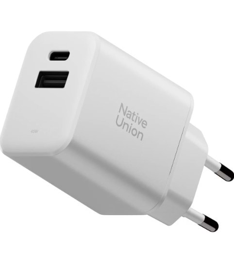 Мережевий зарядний пристрій Native Union Fast GaN Charger PD 45W Port White (FAST-PD45AC-WHT-EU)