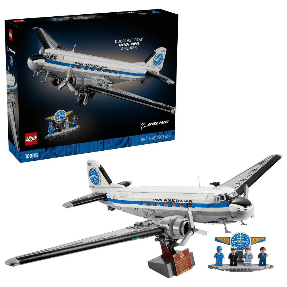 Конструктор LEGO Icons Пасажирський літак Douglas™ DC-3™ PAN AM® (11378)