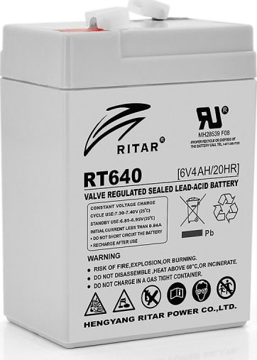 Акумулятор для ДБЖ Ritar AGM 6V-4Ah (RT640) - Фото 1