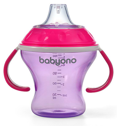 Поильник-непроливайка детский BabyOno Natural nursing 180 мл (3+) Розовый (1456/02)