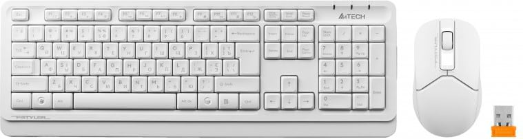 Клавіатура + миша бездротова A4tech FG1012 White USB - Фото 1