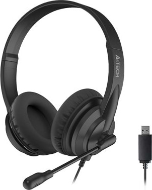 Гарнітура дротова A4tech HU-10 Black - Фото 1