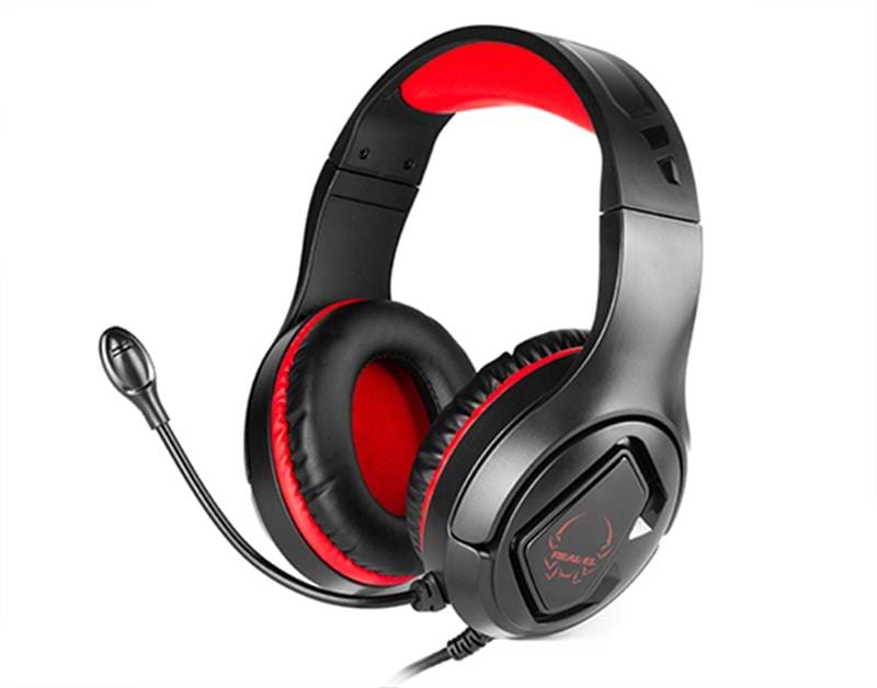 Гарнітура дротова ігрова REAL-EL GDX-7590 Black/Red - Фото 1