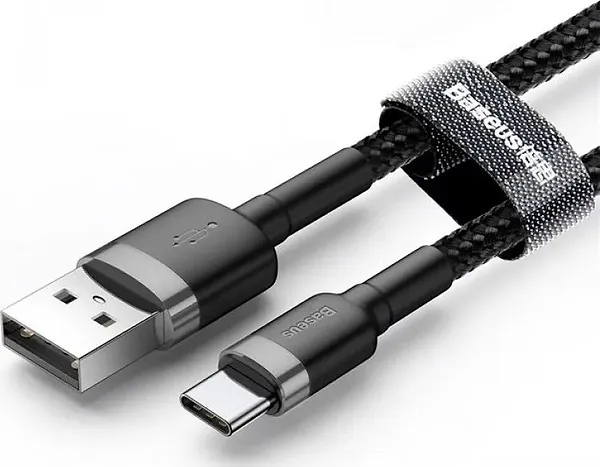 Фото - Кабель синхронізації даних Baseus Cafule USB Type-C 1m Black/Grey (CATKLF-BG1)
