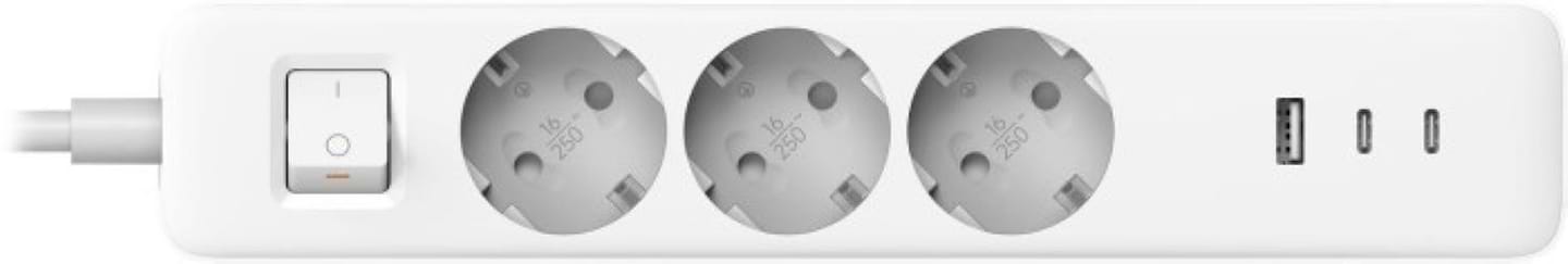 Сетевой фильтр Xiaomi Power Strip 3 роз/3USB (1USB-1 + 2 Type-C) 20W 1.4м White (BHR07UKEU) - Фото 1