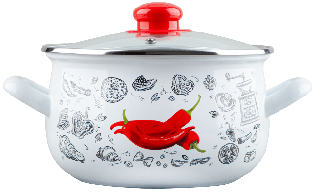 Каструля Gusto GT-T-118-WR Перчинка біла 18 см 3.1 л - Фото 1