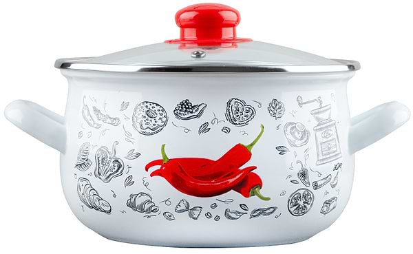 Фото - Каструля Gusto GT-T-122-WR Перчинка біла 22 см 5.1 л