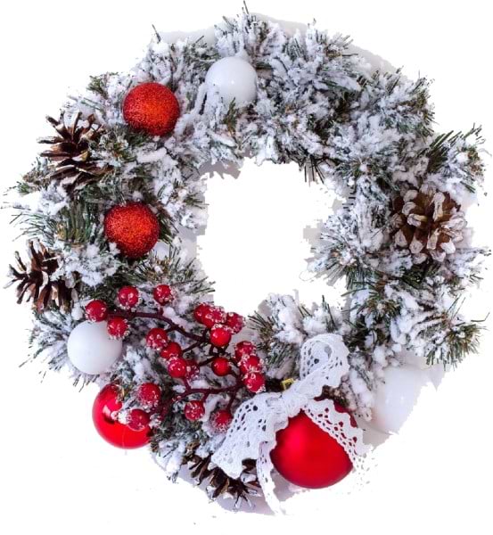 Вінок штучний YES! Fun Ностальгія 15 см Біло-зелений (903773) - Фото 1