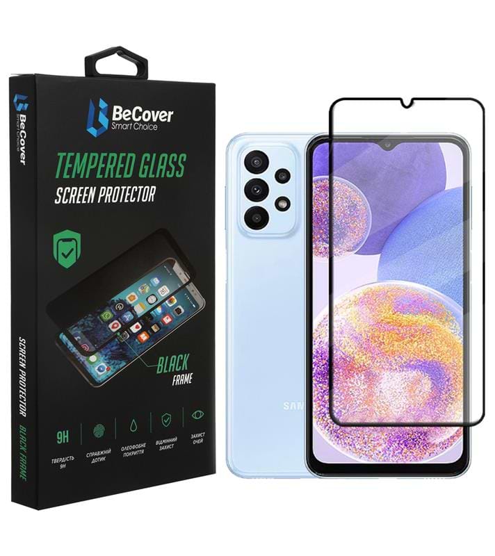 Захисне скло для смартфону BeCover for Samsung Galaxy A23 SM-A235 Black (707355) - Фото 1