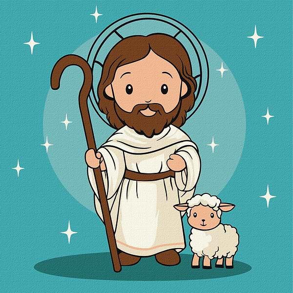 Фото - Картина за номерами Ideyka Милий Ісус 25х25 см (KHO1194)