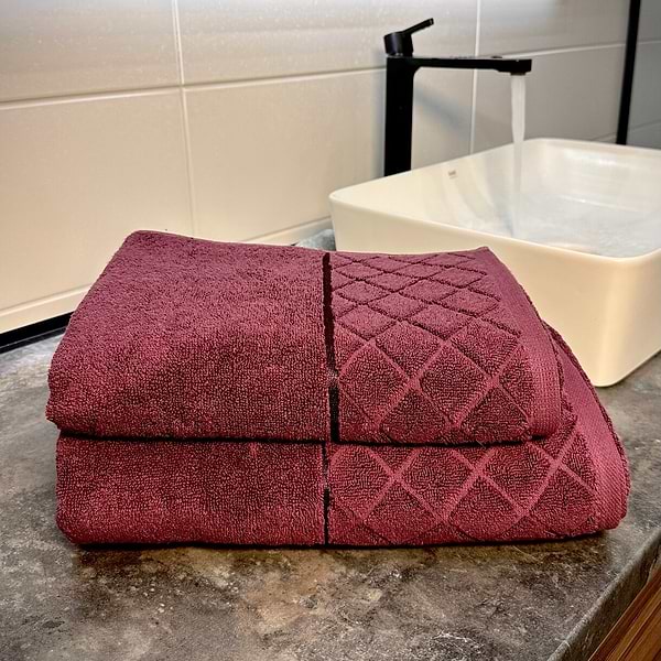 Фото - Полотенце банное Lelit Ромбы Винный 70/140 8073 (1199223)