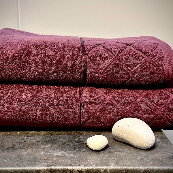 Фото - Полотенце банное Lelit Ромбы Винный 70/140 8073 (1199223)