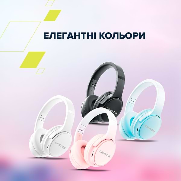 Фото - Навушники накладні бездротові Canyon OnRiff 4 Bluetooth Pink (CNS-CBTHS4P)