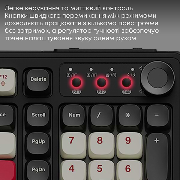 Фото - Клавиатура беспроводная игровая Ajazz AF98 PLUS Black Shark Red (AF98-PLUS-BSR)