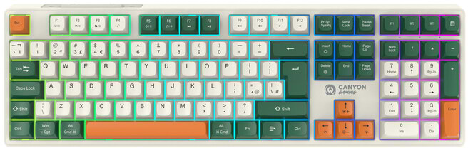 Купити Клавіатура бездротова ігрова Canyon Shadder GKW-11 RGB Silent UA Wireless White (CND-SKBW11) - Фото 1 Клавіатура бездротова ігрова Canyon Shadder GKW-11 RGB Silent UA Wireless White (CND-SKBW11) - Фото 1
