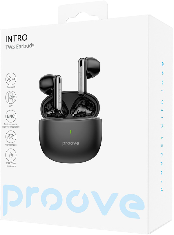 Фото - Навушники вкладиші бездротові TWS Proove Intro TWS (APP) Black (TWYP53002201)