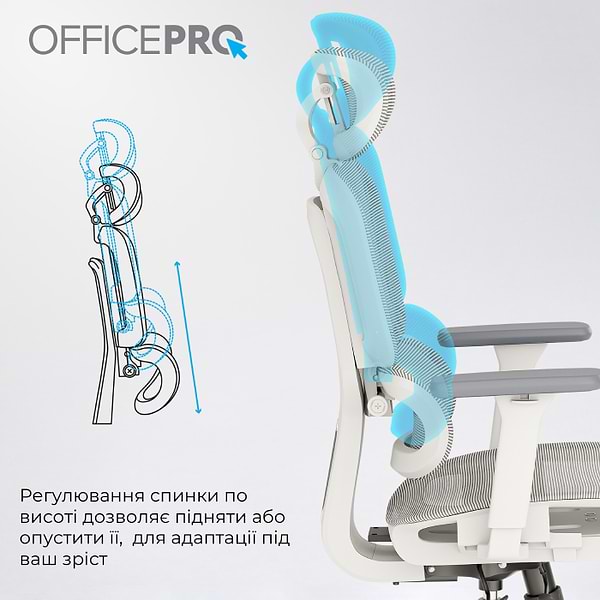 Фото - Кресло офисное OfficePro Skyline Footrest (OC750-W-LG-LG) White/Light Gray