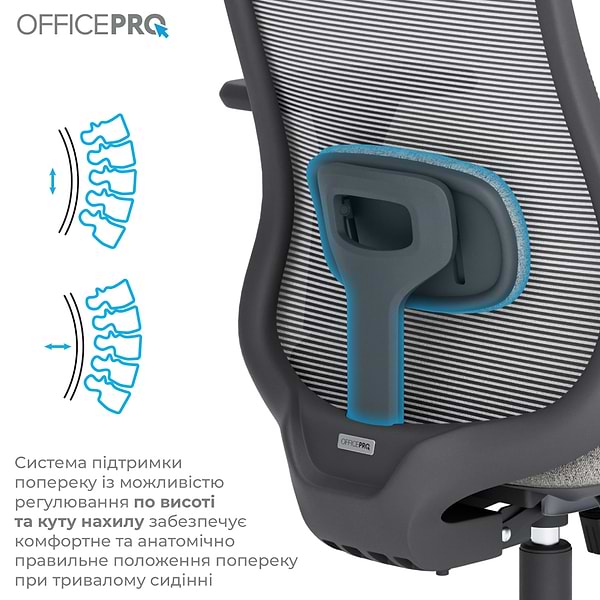 Фото - Крісло офісне OfficePro Wave (OC599-B-DG-DG) Black/Dark Gray