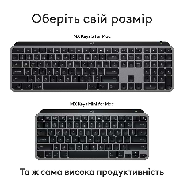Фото - Клавиатура беспроводная Logitech MX Keys S for Mac Space Grey (920-011637)