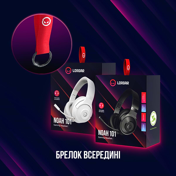 Фото - Гарнітура дротова ігрова Lorgar Noah 101 Gaming 3.5mm White (LRG-GHS101W)