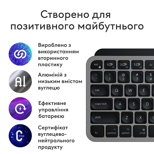 Фото - Клавиатура беспроводная Logitech MX Keys Mini For Mac Space Grey (920-012652)