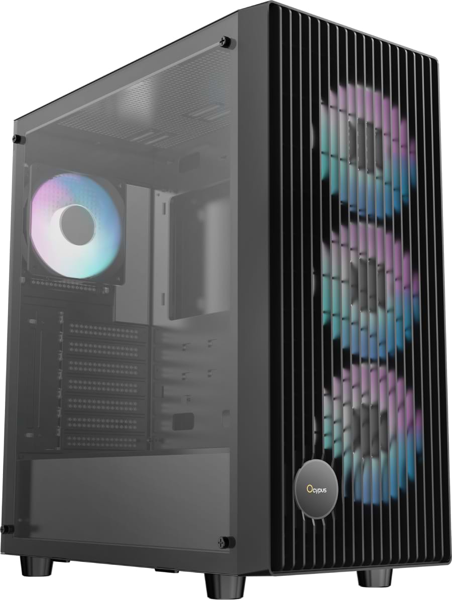 Корпус OCYPUS ATX W/O PSU GAMMA C70 BK ARGB (GAMMA-C70-BKG400XX-GL) - Фото 1
