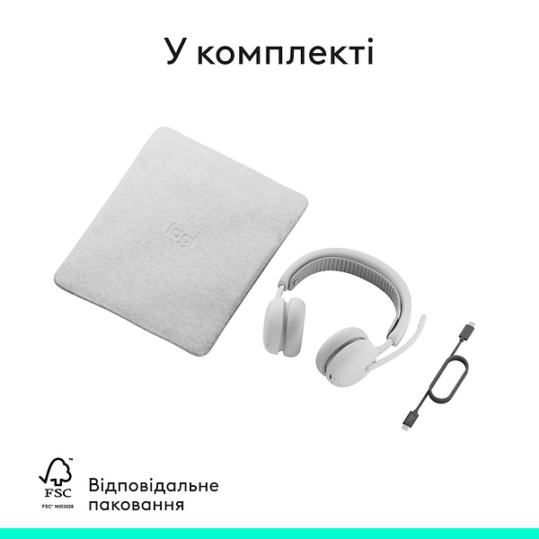 Фото - Гарнітура бездротова Logitech Zone Wireless 2 ES Off-White (981-001508)