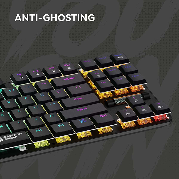 Фото - Клавіатура дротова ігрова Canyon Cometstrike GK-50 RGB TKL ENG/UKR Black (CND-SKB50-US)