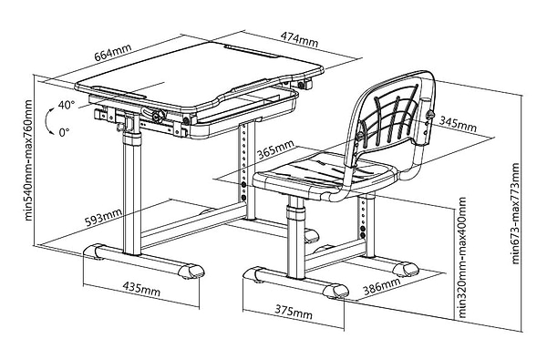 Фото - Комплект меблів шкільний 2 елементи Cubby Sorpresa Pink